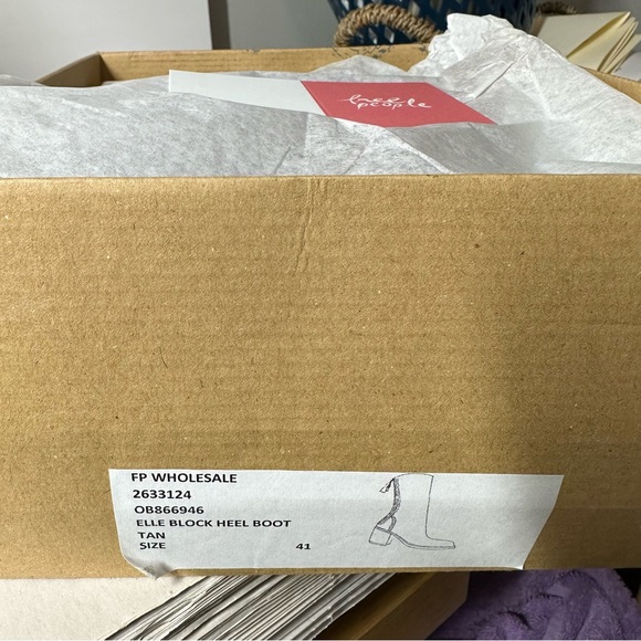 Free People Elle Block Heel Boot Size EU 41 Tan - Picture 12 of 16
